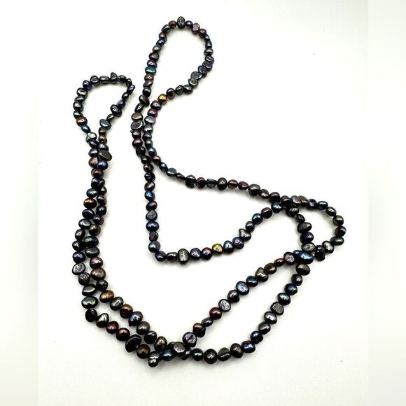 37” of all genuine black pearls necklace! - Picture 1 of 10